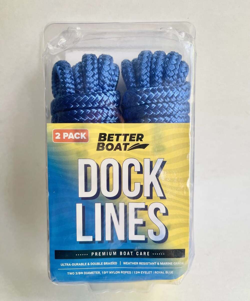 Better Boat Dock Lines Size 3/8 In 15 Ft Royal Blue Nylon 2 Pack